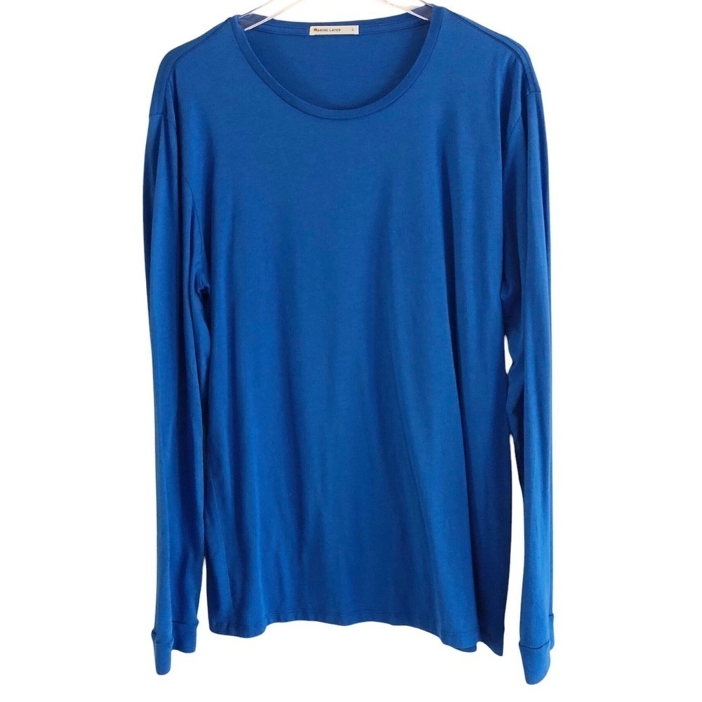 Marine Layer Long Sleeve T-Shirt Blue Size Large